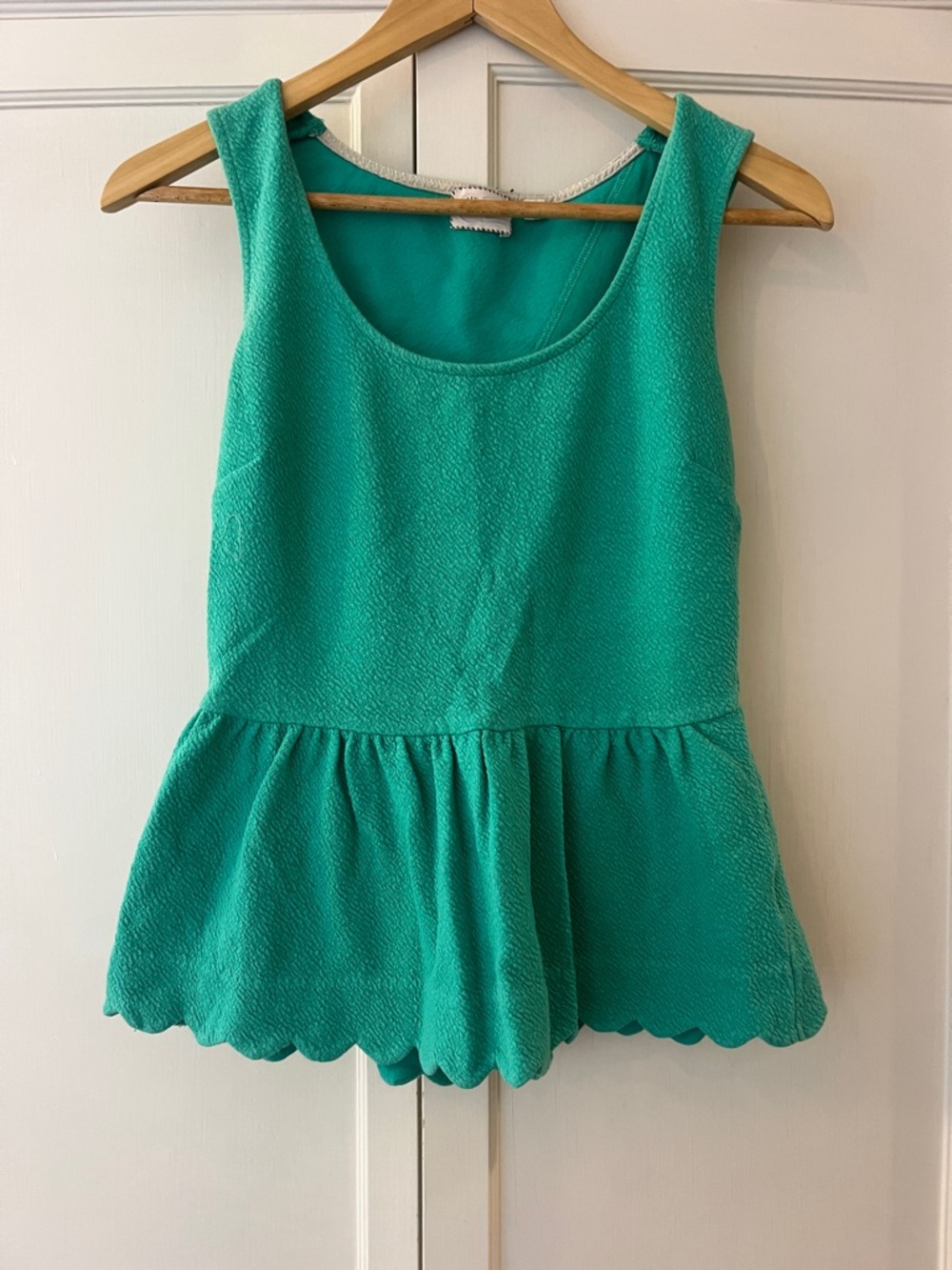 Anthropologie Women’s Sleeveless Peplum Tank Top - Teal